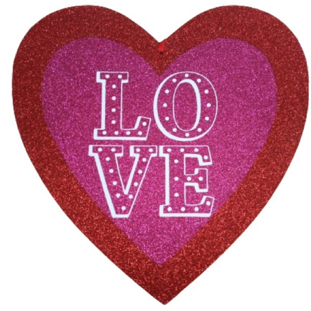 Love sign with hook red and pink Valentine’s Day wedding
